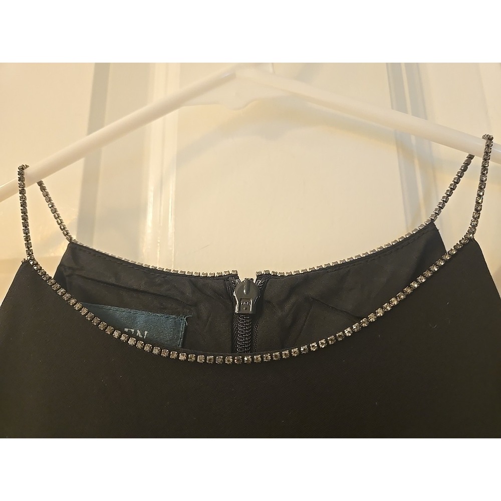 Ralph Lauren 100% Silk Black Cocktail Dress Size 10 Rhinestone Strap & neckline - Picture 2 of 14